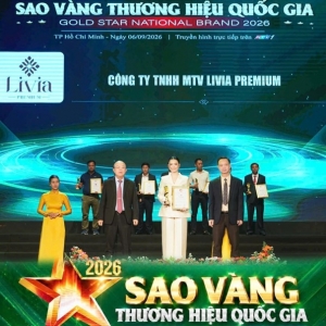 livia premium duoc vinh danh top 10 sao vang thuong hieu quoc gia 2026