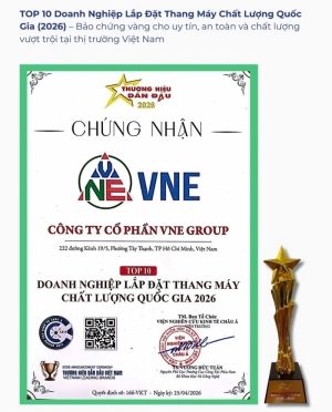 vne group duoc vinh danh top 10 doanh nghiep lap dat thang may chat luong hang dau quoc gia 2026