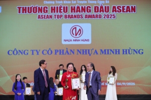 cong ty co phan nhua minh hung vinh du nhan giai thuong top 10 thuong hieu nhua hang dau asean 2025