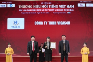 cong ty tnhh visas4u tu hao don nhan giai thuong  thuong hieu noi tieng viet nam   top 100 san pham dich vu tot nhat vi nguoi tieu dung